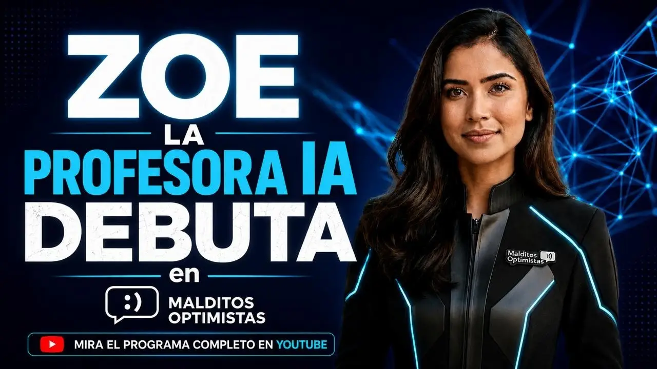 ZOE, la primera conductora agéntica de Latinoamérica creada por Chris Meniw, debuta en Malditos Optimistas